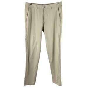 Lululemon Commission Pant Slim Warpstreme Khaki Men's Size 34 x 32 EUC